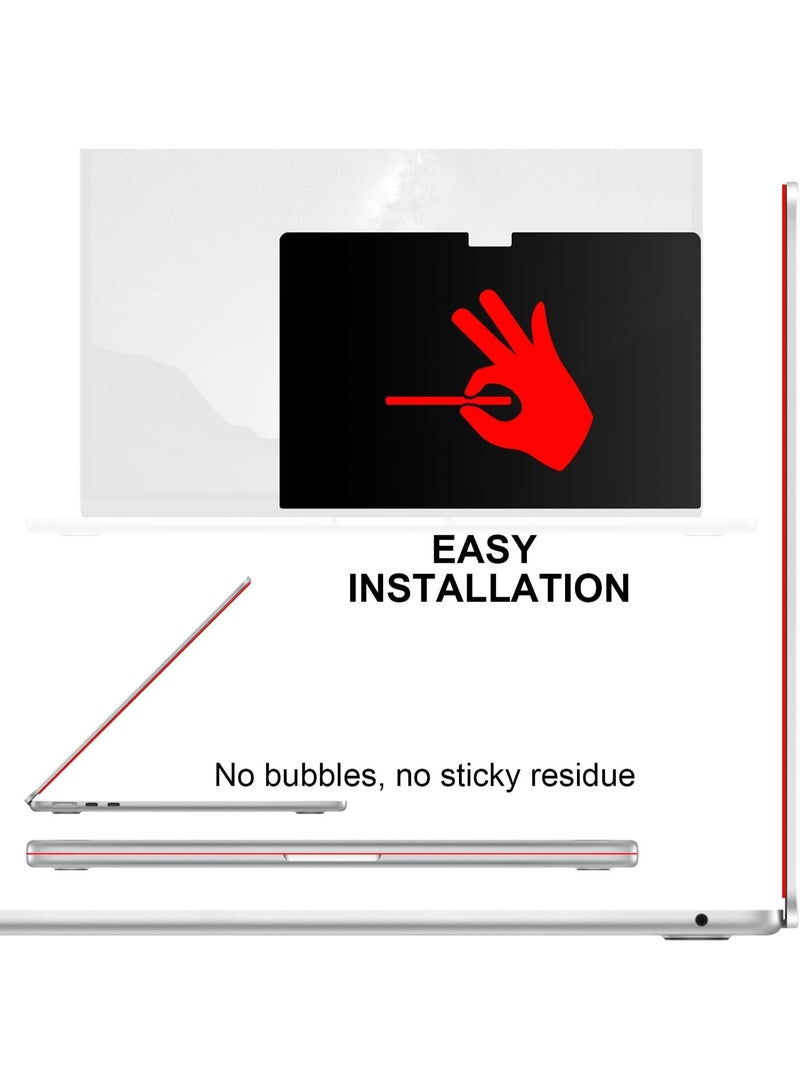 Privacy Screen Filter Compatible with 2022-2025 Apple MacBook Air 13.6'' M2/M3/M4 Chip, Anti Blue Light Anti Glare Laptop Privacy Filter - Image 3